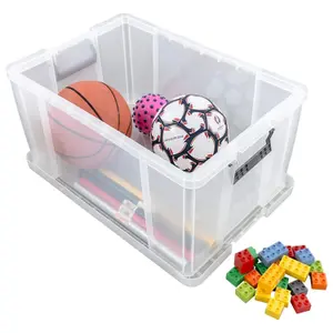 2 x 24 Litre Storage Box For Home Or Office With Strong Snap Closure Lid & Reinforced Base