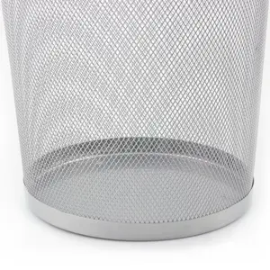 Gent Metal Open Waste Bin - 10L Silver