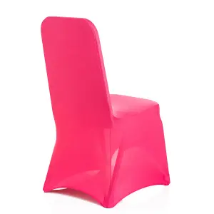 Polyester Spandex Chair Cover for Wedding Decoration - Fuchsia, Pack of 1