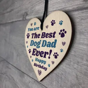 Red Ocean Dad Birthday Gifts For Dog Dad Funny Wooden Heart Birthday Gift For Him Gifts From The Dog