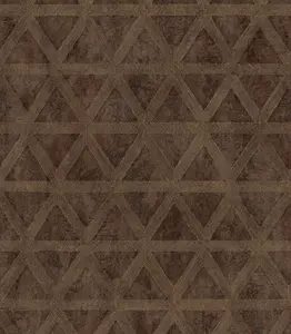 Galerie Utopia Bronze Geometric Tri Prism Sheen Finish Wallpaper Roll