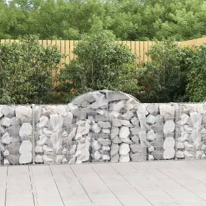 Berkfield Arched Gabion Basket 200x30x80/100 cm Galvanised Iron