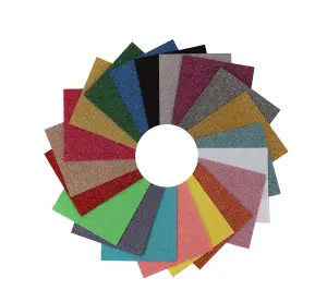 G/FELT PK 150X150MM - Felt: Acrylic: 15 x 15cm: Glitter: Assorted Colours: 20 Pieces - Trimits