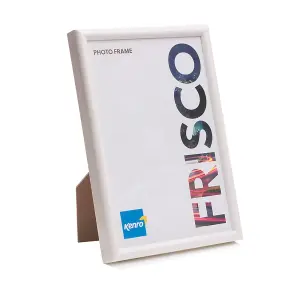 Kenro Frisco Series White Photo Frame 10x10 Inch / 25x25cm Freestanding or Wall Hanging with Glass Front - FR2525WH