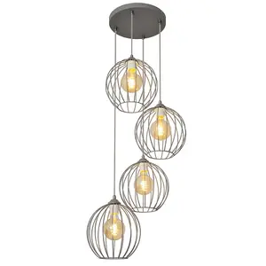 Luminosa Mercure Cluster Pendant Ceiling Light Grey 40cm