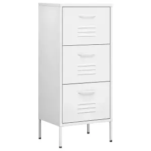 Berkfield Storage Cabinet White 42.5x35x101.5 cm Steel