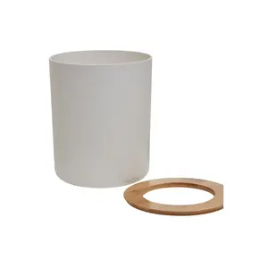 Bamboo Open Waste Bin White