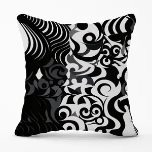 Black Grey Abstract Cushions 45cm x 45cm