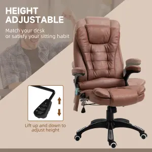 Vinsetto Office Chair w/ Heating Massage Points Relaxing Reclining Brown