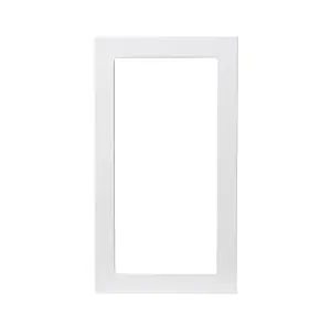 GoodHome Stevia Gloss white Slab Glazed Tall glazed Cabinet door (W)500mm (H)895mm (T)18mm