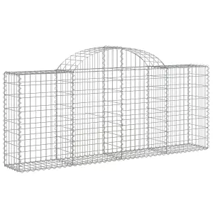 Berkfield Arched Gabion Basket 200x30x80/100 cm Galvanised Iron