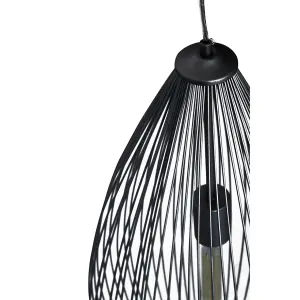 Interiors By Premier Sleek Teardrop Black Finish Pendant Light, Effortlessly Maintained Down Light Wall, Sturdy Ceiling Light