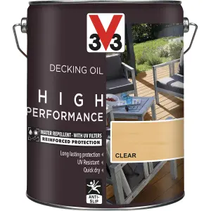 V33 High performance Clear UV resistant Decking Wood oil, 5L