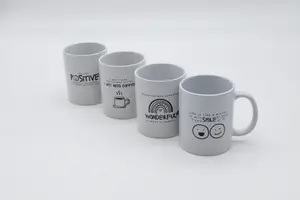 4pc Inspirational Ceramic White Mugs