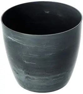 Flower Pots 6 Colours 4 sizes Marble Plastic Plant Pots Planter Deco Round Deco Grey 14cm