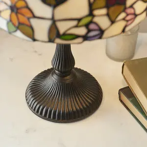 Small Tiffany Butterfly Table Light - Dark Bronze Finish - 2 x 40W E14 Golf