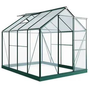 Rosette Hobby Aluminium Polycarbonate Greenhouse - 6x8