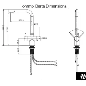 Hommix Ultra UF & Softening Drinking Water Filter with Berta Chrome