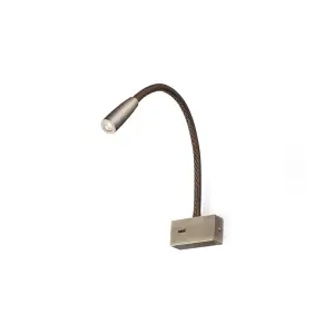 Luminosa Lead Led Leather / Bronze Reading Light 3W 3000K