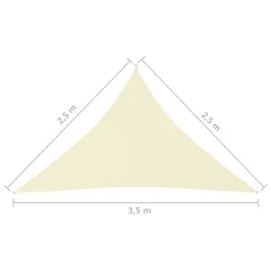 Berkfield Sunshade Sail Oxford Fabric Triangular 2.5x2.5x3.5 m Cream