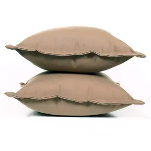 Homescapes Dark Beige Plain Outdoor Cushion 45 x 45 cm, Set of 2