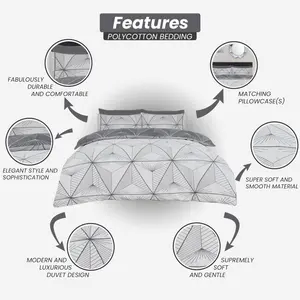 Ivra Cotton Blend Geometric Shapes Duvet Cover Set with Pillowcases Double - 2 Standard Pillowcases