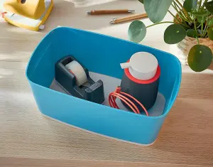 Leitz MyBox Cosy Calm Blue Small Storage Box with Lid 5 Litre