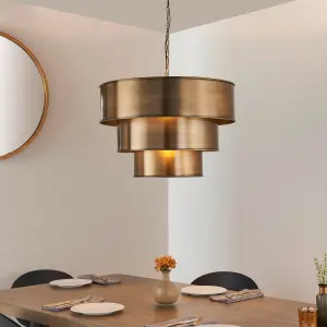 Anson Lighting Farrel Aged Brass Single Light Ceiling Pendant