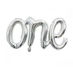 Realmax Script One Foil Balloon Silver (One Size)