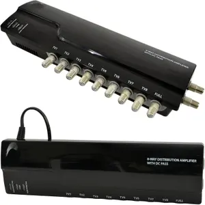 8 Way TV Aerial Distribution Amplifier 4G Amp Splitter Booster F type Coaxial DC