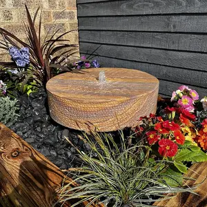 Sandstone Millstone 50cm Natural Stone Solar Water Feature