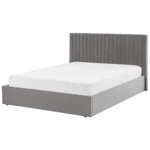 Velvet EU King Size Ottoman Bed Grey VION