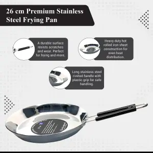 Buckingham Premium Stainless Steel Frying Pan 26cm