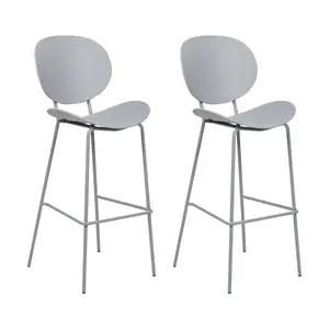 Set of 2 Bar Chairs SHONTO Light Grey