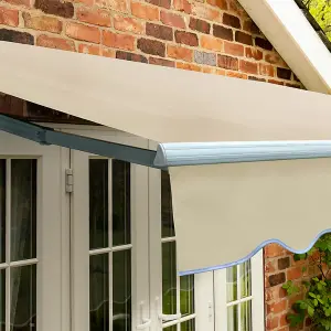 Primrose Awnings 2.0m x 1.5m Retractable Manual Standard Ivory Awning Outdoor Patio Canopy