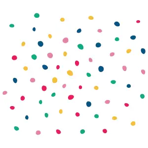 Walplus Dalmatian Polka Dots Colourful X 5 Kids Sticker PVC Multicoloured, Red, Blue