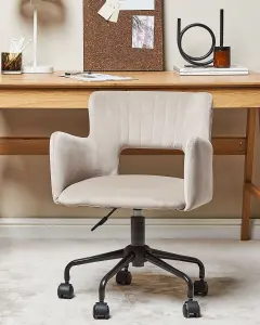 Desk Chair Velvet Taupe SANILAC