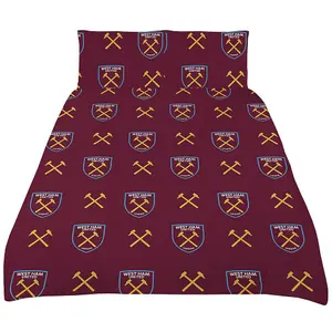 West Ham United FC Split Duvet Cover Set Blue/Maroon/Gold (King)