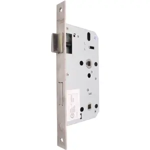 EAI Mortice Bathroom Lock DIN Standard - 90mm Case 64mm Backset - Satin Stainless Steel