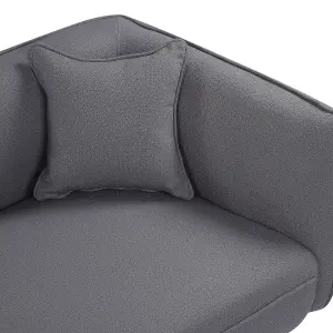 Right Hand Boucle Chaise Lounge Dark Grey CHEVANNES