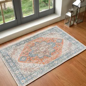 RIVER Machine Washable Vintage Area Rug 66 x 115 cm