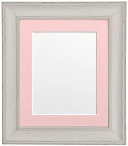 Scandi Pale Grey Frame with Pink Mount for Image Size 7 x 5 Inch