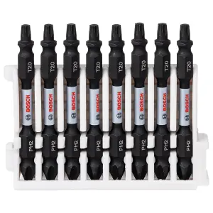 Bosch Professional Double Ended Bit Pack - 65mm, 8x PH2-T20 Pick & Clic Impact Bits