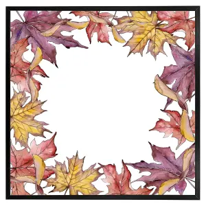 Gold & purple leaves (Picutre Frame) / 12x12" / White