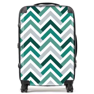 Geometric Retro Vintage Colored Chevron Pattern Suitcase - Medium