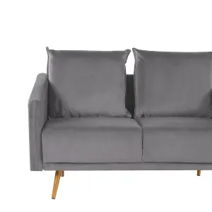 2 Seater Velvet Sofa Grey MAURA