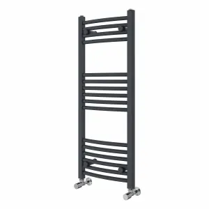 Right Radiators 1000x400 mm Curved Heated Towel Rail Radiator Bathroom Ladder Warmer Anthracite