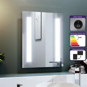 Nes Home Dual Bar LED 390 x 500mm Battery powered Bathroom Mirror