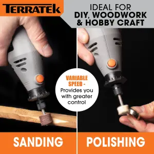 Terratek Rotary Tool Kit 135W&  Accessory Set Variable Speed 8000-33000rpm Ideal for DIY Woodwork & Hobby Craft Dremel Compatible