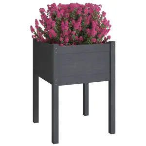 Berkfield Garden Planter Grey 50x50x70 cm Solid Pinewood